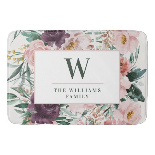 Moderne waterverf florale elegant badmat (Voorkant)