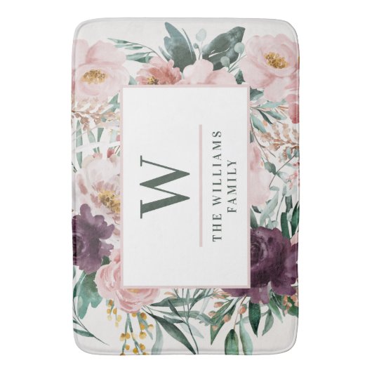 Moderne waterverf florale elegant badmat (Voorkant Verticaal)