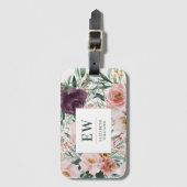 Moderne waterverf florale elegant bagagelabel (Voorkant (verticaal))
