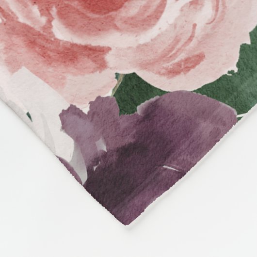 Moderne waterverf florale elegant fleece deken (Hoek)