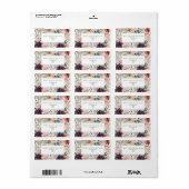 Moderne waterverf florale elegant op maat etiket (Full Sheet)