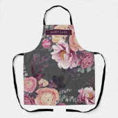 Moderne waterverf florale elegant op maat schort (Voorkant)