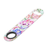 Moderne waterverf florale en gouddriehoeken speed flessenopener (Voorkant Gekanteld)