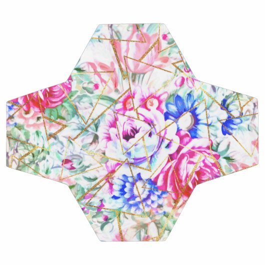 Moderne waterverf florale en gouddriehoeken voetbal (Enkel)