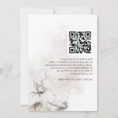 Moderne Waterverf Florals QR Code Weddenschap Kaart (Achterkant)