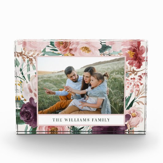 Moderne waterverf florelegant familie fotoblokken (Voorkant)