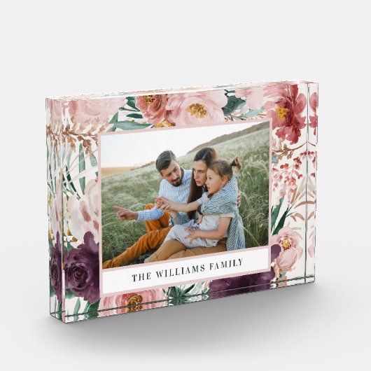 Moderne waterverf florelegant familie fotoblokken (Links)
