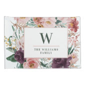 Moderne waterverf florelegant familie kussensloop (Achterkant-Rechts)