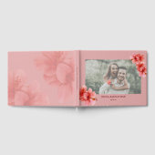 Moderne Waterverf Flower Custom Foto Bruiloft Gastenboek (Volledig)