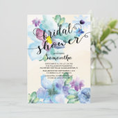 Moderne Waterverf Flowers Bridal Shower Kaart (Staand voorkant)