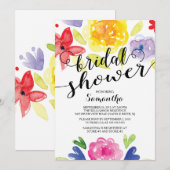 Moderne Waterverf Flowers Bridal Shower Kaart (Voorkant / Achterkant)