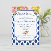 Moderne Waterverf Flowers Bridal Shower Kaart (Staand voorkant)