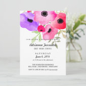 Moderne Waterverf Flowers Graduation Party Kaart (Staand voorkant)