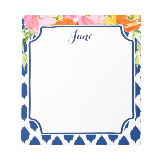 Moderne Waterverf Flowers Notitieblok (Voorkant)