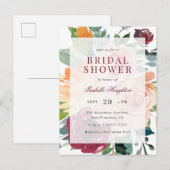 Moderne Waterverf Flowers Spring Vrijgezellenfeest Uitnodiging Briefkaart (Voorkant / Achterkant)