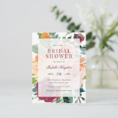 Moderne Waterverf Flowers Spring Vrijgezellenfeest Uitnodiging Briefkaart (Staand voorkant)