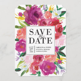 Moderne Waterverf Flowers Weddenschap Save the Dat Save The Date