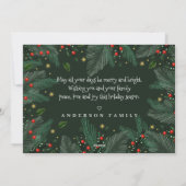 Moderne Waterverf Foliage en Berries Happy Feestdagenkaart (Achterkant)
