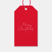 Moderne Waterverf Foliage Naam Vrolijk Kerstfeest Cadeaulabel (Achterkant)
