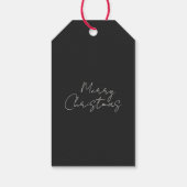 Moderne Waterverf Foliage Naam Vrolijk Kerstfeest Cadeaulabel (Achterkant)