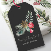 Moderne Waterverf Foliage Naam Vrolijk Kerstfeest Cadeaulabel