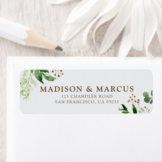 Moderne Waterverf Foliage Wedding Return-adres Etiket (Insitu)