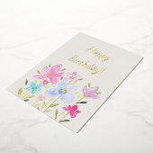 Moderne Waterverf Folie wilde bloemen Folie Uitnodiging (Gedraaid)