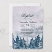 Moderne Waterverf Forest Blue Invitation Kaart (Voorkant)