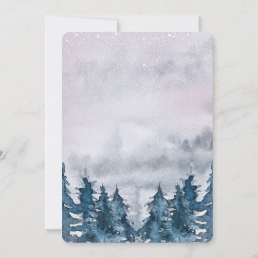 Moderne Waterverf Forest Blue Save the dat Save The Date (Achterkant)