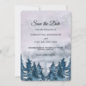 Moderne Waterverf Forest Blue Save the dat Save The Date (Voorkant)