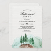 Moderne Waterverf Forest Green Natuur Invit Kaart (Voorkant / Achterkant)