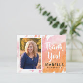 Moderne Waterverf | Foto Afstuderen Dank u Briefkaart (Staand voorkant)