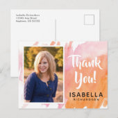 Moderne Waterverf | Foto Afstuderen Dank u Briefkaart (Voorkant / Achterkant)