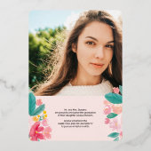 Moderne waterverf foto's afstuderen folie uitnodiging (Achterkant)