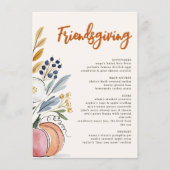 Moderne Waterverf Friendsgiving Potluckdiner Menu (Voorkant)