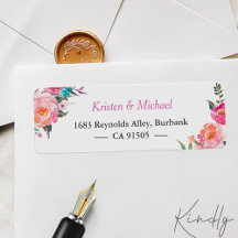 Moderne Waterverf Fuchsia Roze Tuin Bloemen