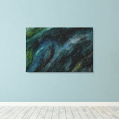 Moderne Waterverf Galaxy Hand Painted Blue Canvas Afdruk (Insitu (Houten vloer))