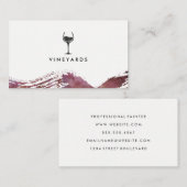 Moderne Waterverf geborsteld met chique wijnglas Visitekaartje (Voorkant / Achterkant)