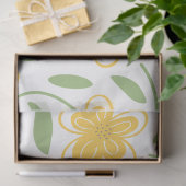 Moderne Waterverf Gele Floral Botanische Bloemen Tissuepapier (Geschenk)