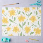 Moderne Waterverf Gele Floral Botanische Bloemen Tissuepapier (Craft)