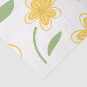 Moderne Waterverf Gele Floral Botanische Bloemen Tissuepapier (Detail)