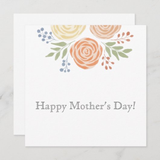 Moderne Waterverf Gele Floral Moederdag (Voorkant / Achterkant)