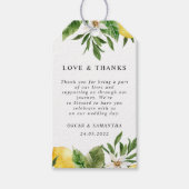 Moderne Waterverf gele leemten en leder Cadeaulabel (Voorkant)