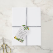 Moderne Waterverf gele leemten en leder Cadeaulabel (Met Touw)