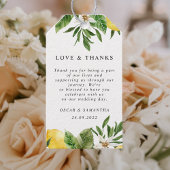 Moderne Waterverf gele leemten en leder Cadeaulabel