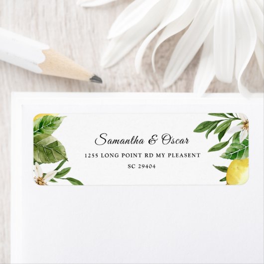 Moderne Waterverf gele leemten en leder Etiket (Insitu)