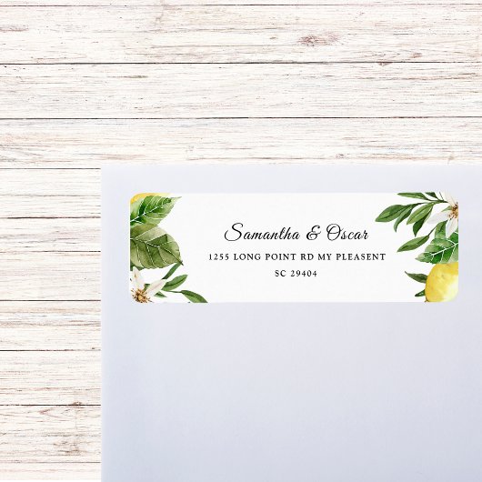 Moderne Waterverf gele leemten en leder Etiket