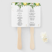 Moderne Waterverf gele leemten en leder Handwaaier (Voorkant en achterkant)