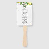 Moderne Waterverf gele leemten en leder Handwaaier (Voorkant)