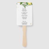 Moderne Waterverf gele leemten en leder Handwaaier (Achterkant)